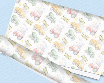 Baustellenfahrzeuge Geschenkpapier ROLLS Qualität A3 Öko Geschenkverpackung Geburtstag ihn ihr Junge Mädchen Bagger Lastwagen Traktor Papier