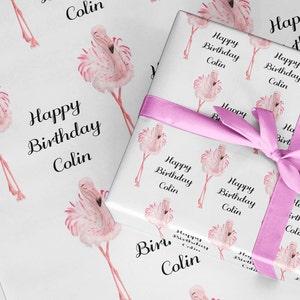 Carta da regalo personalizzata Flamingo. regalo personalizzato A3 ecologico di qualità carta da regalo compleanno mamma nonna zia sua personalizzato