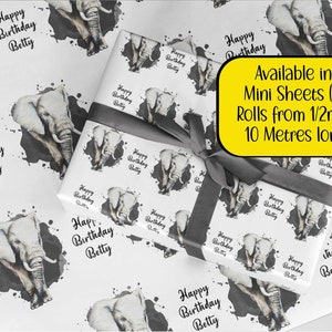 Carta da regalo a forma di elefante. Carta da regalo ecologica personalizzata A3 spessa di qualità per compleanno, per lei, per lui, per figlio e per figlia, personalizzata.