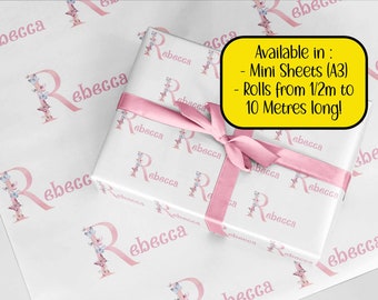 Butterfly alphabet wrapping paper . Personalised A3 eco friendly thick quality gift wrap paper for birthday her. Mothers Day, Customised.