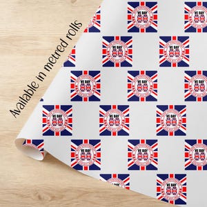 Papier cadeau commémoratif Union Jack, 80e anniversaire de la victoire, ROLLS, qualité A3, emballage cadeau écologique, toile de fond, nappe, papier peint