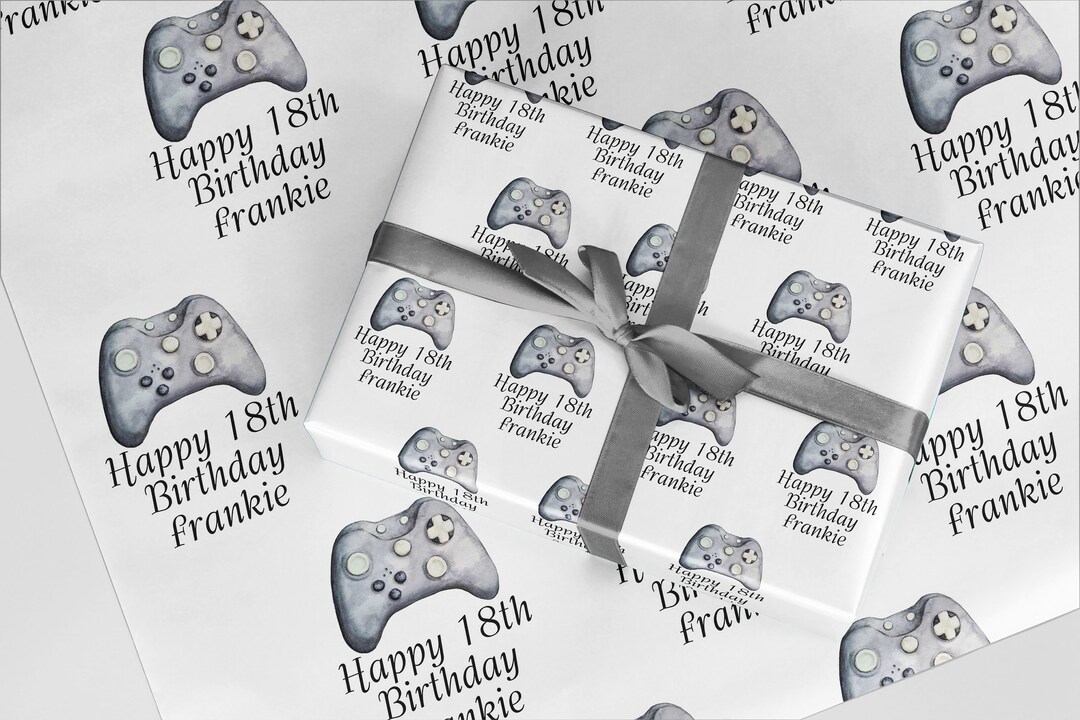 Personalised Games Controller Gaming Control Wrapping Paper. A3 Eco