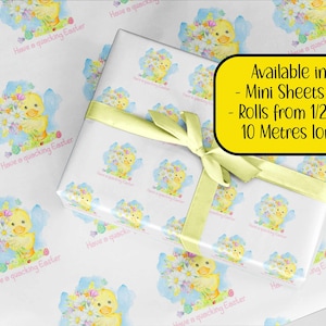 Easter Duck - Have a Quaking Easter wrapping paper A3 eco friendly thick quality gift wrap paper. Happy Easter Gift Present wrap Customised.