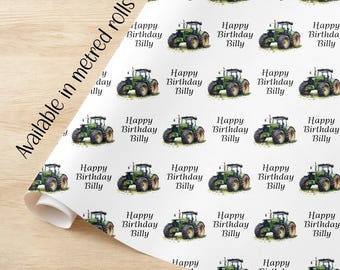 Traktor Geschenkpapier ROLLS Qualität A3 Öko Geschenkverpackung Geburtstag Sie sie Junge Mädchen Bagger Lastwagen Traktor Papier Kinder Kinder