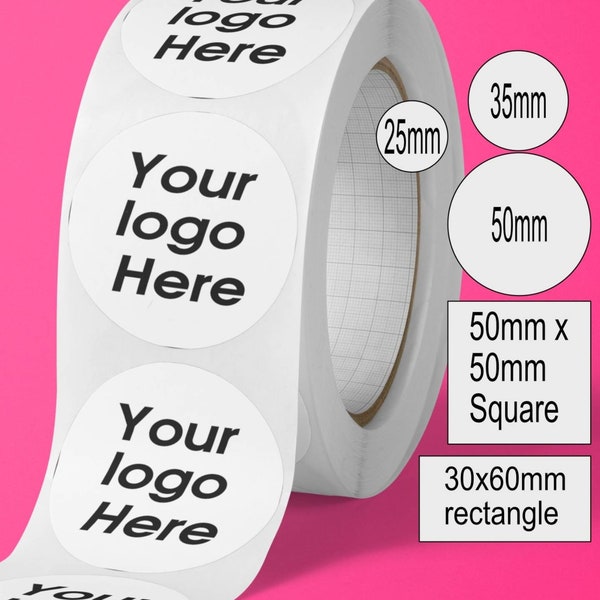 Roll of Logo stickers Small Business packaging labels 35mm 50mm Personalised Company stationary Round Packaging wax melt Customised logo art