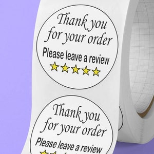 Thank you for order please leave a review stickers - Small Business packaging labels. 35mm 50mm Company stationary Round Packaging. Feedback