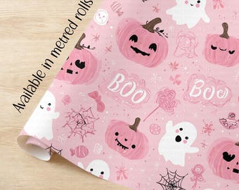 Halloween Pink Pumpkin Cadeaupapier milieuvriendelijke kwaliteit cadeaupapier verjaardagsfeestje horror gotische schedel donker Cadeaupapier ROLL