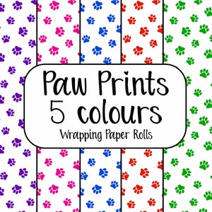 Pink Paw Print Wrapping Paper Sheets