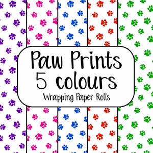 Papel de embrulho colorido com estampas de pata, a3, ecológico, grosso, qualidade, embrulho de presente, natal, aniversário, cachorro, gato, animal de estimação, amante de animais de estimação, presente
