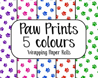Carta da regalo con impronte di zampe colorate A3, ecologica, spessa, di qualità, per Natale, compleanno, cane, gatto, animale domestico, amante degli animali, regalo