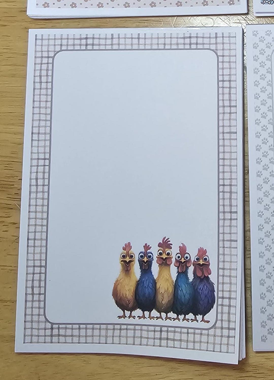 Funny Chicken Notepad A6, Recycled Paper Memo Pad, Eco Friendly ...