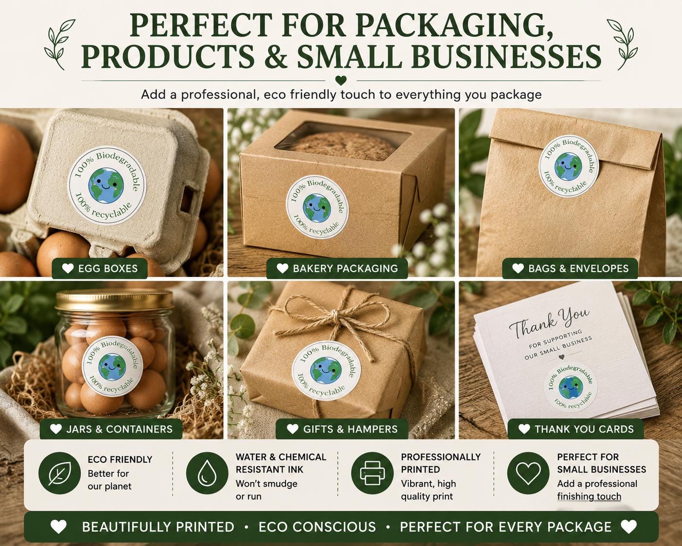 Biodegradable Packaging Stickers Eco Friendly Labels Recyclable ...