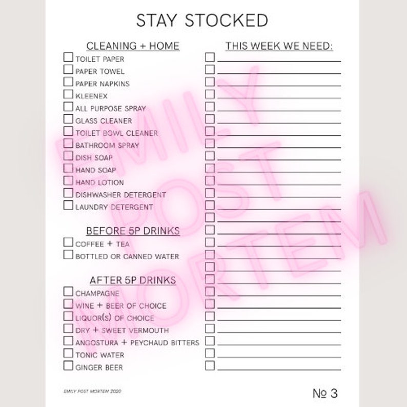 Stay Stocked Pantry Staples Printable Grocery List Etsy
