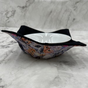 Soup Bowl Cozy. Cats kittens. Soup bowl holder bowl hot pad, bowl holder, reusable, 100% cotton, bowl cozies