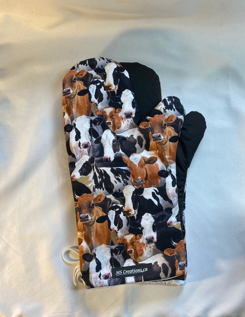 Oven mitts Cows farm animals oven mitts A pair of fully Etsy