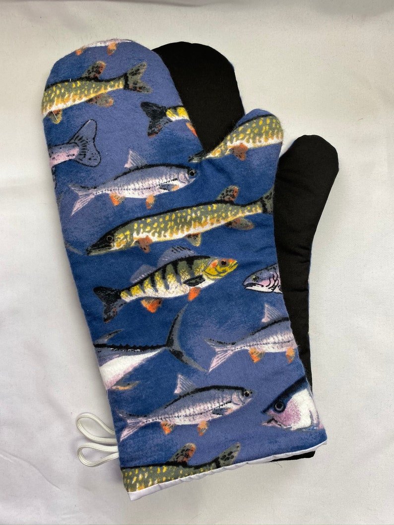 Oven Mitts Fishing Fish Animal Oven Mitts A Pair of Fully Etsy