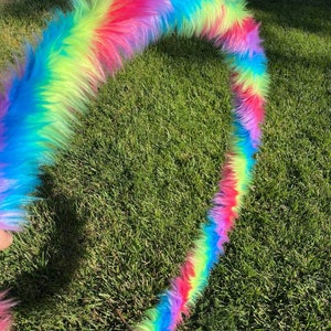 UV Reactive Rainbow furry hoop (please read item details)