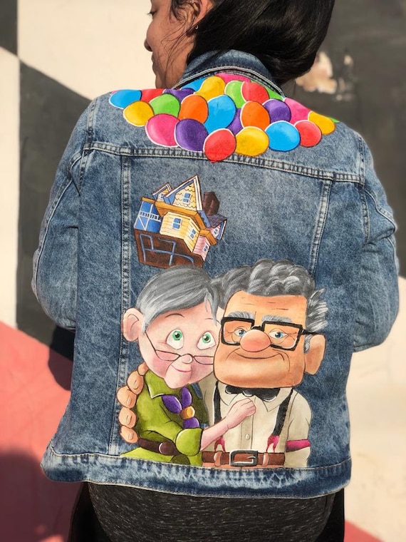 Custom Painted Up Pixar Movie Jean Jacket Etsy Custom Painted Up Pixar Movie Jean Jacket Etsy