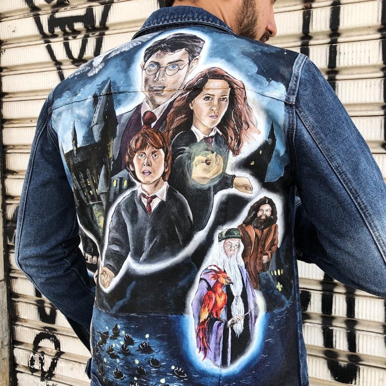 Harry Potter Handpainted Jean Jacket Etsy
