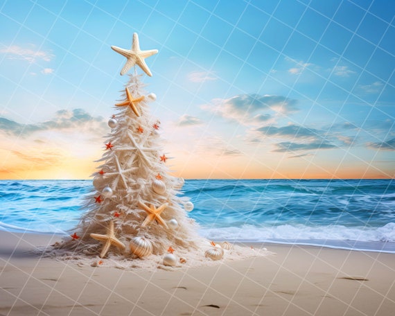 Santa on the Beach Tropical Christmas Wrapping Paper Holiday Gift Wrap by  tara berg