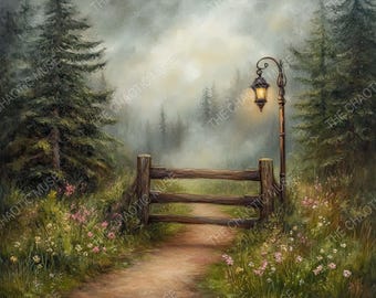 Foggy summer forest digital backgrounds, nature digital backdrop for composite, path,woods, DIGITAL DOWNLOAD
