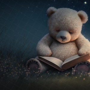 Story time with teddy digital background