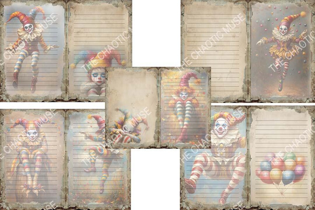 Whimsical Jester Junk Journal Kit, Journaling, Printables, Digital ...