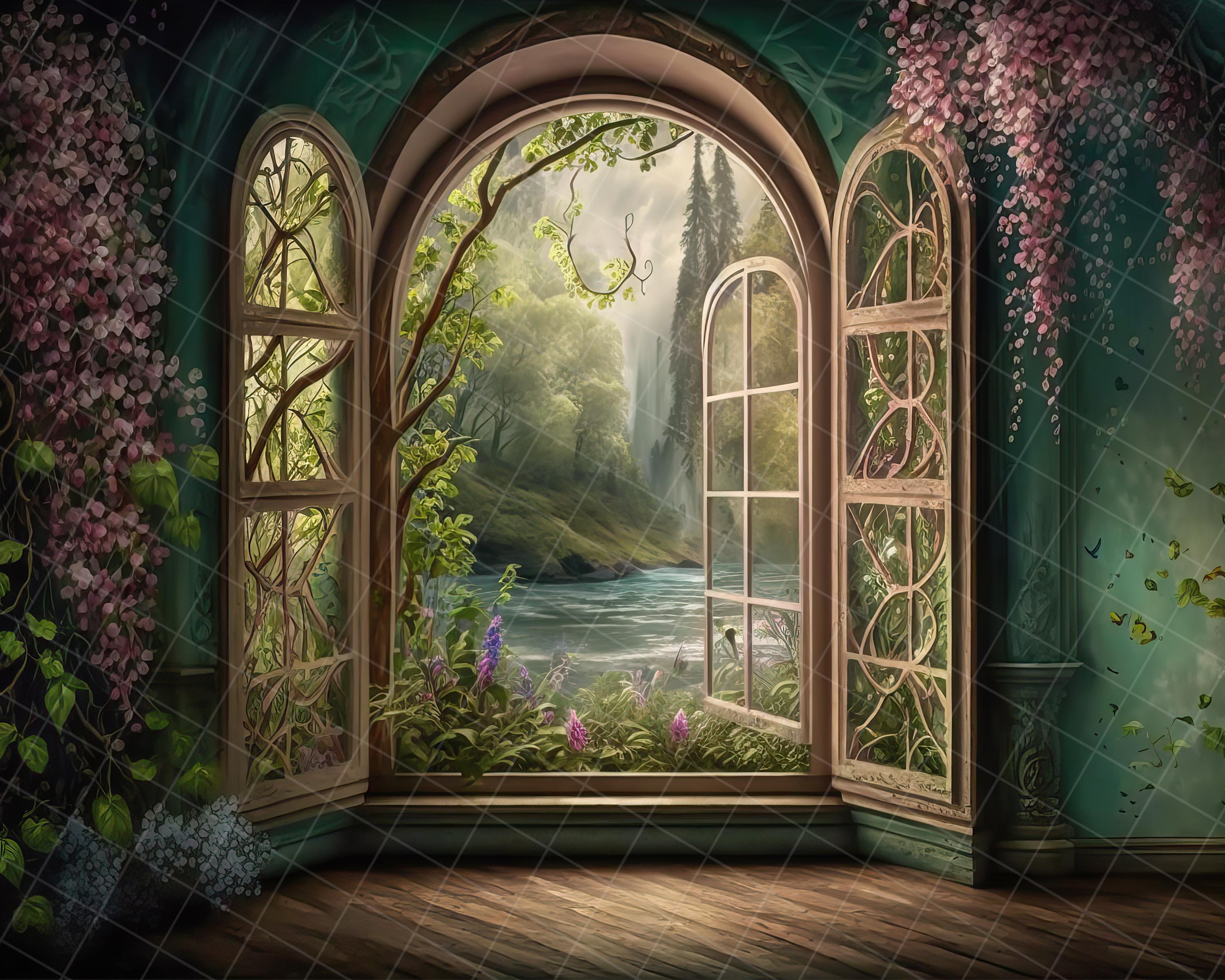 Fairytale Window Digital Backgrounds Etsy