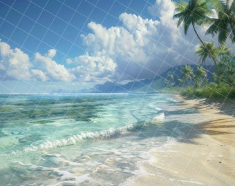 Tropical beach digital backgrounds