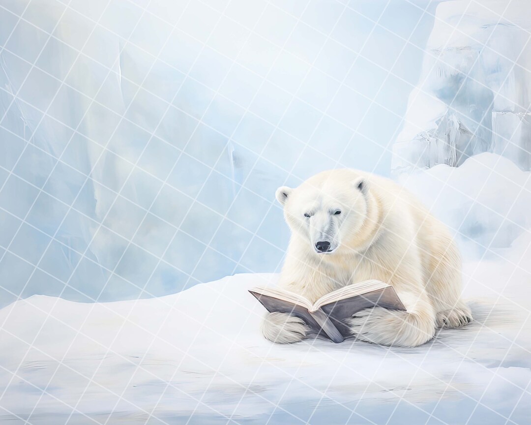 Polar Bear Stories Digital Background - Etsy