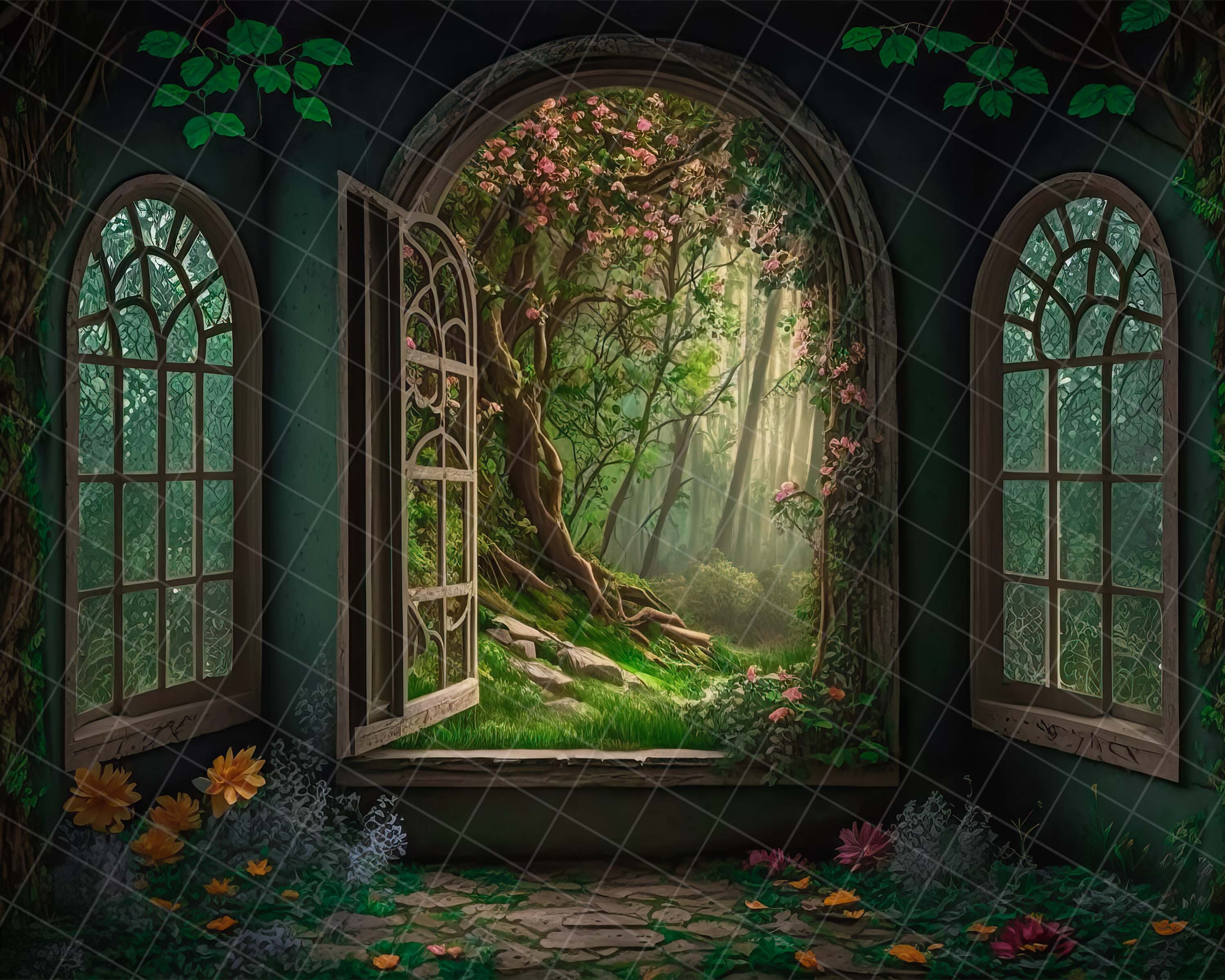 Fairytale Window Digital Backgrounds Etsy