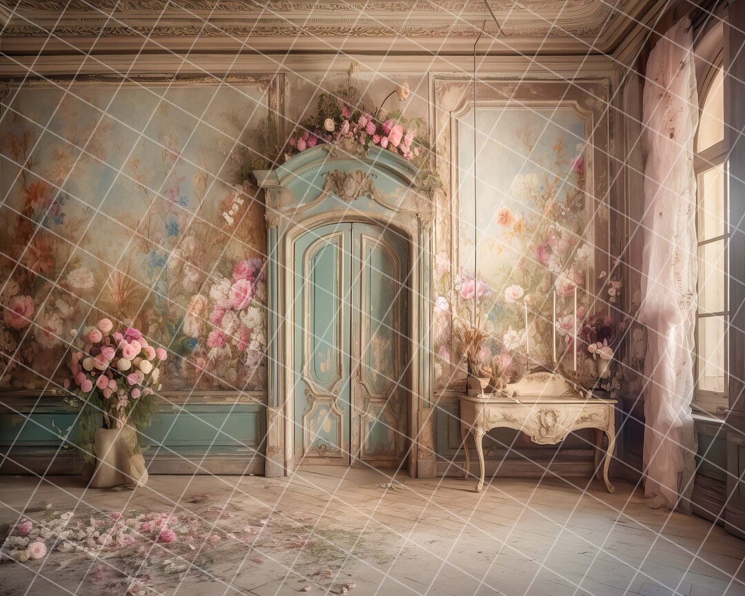 Dreamy Floral Room Digital Background - Etsy