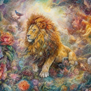 Painted lion digital background
