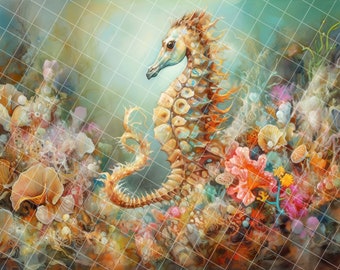 Sea horse digital background