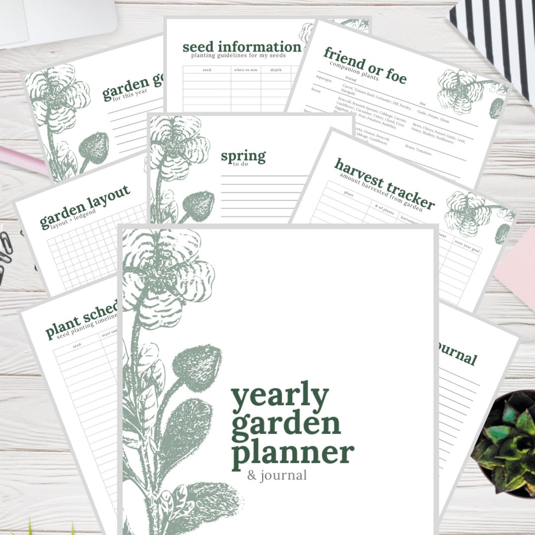 Vegetable Garden Yearly Garden Planner Journal Notebook Printable - Etsy