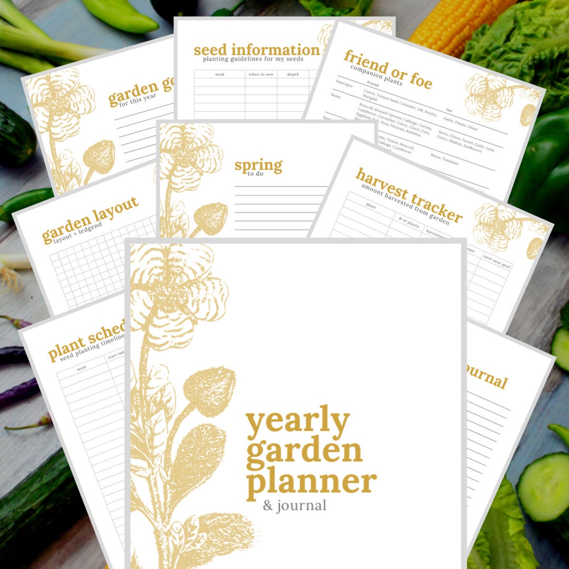 Vegetable Garden Garden Planner Journal Notebook Printable | Etsy