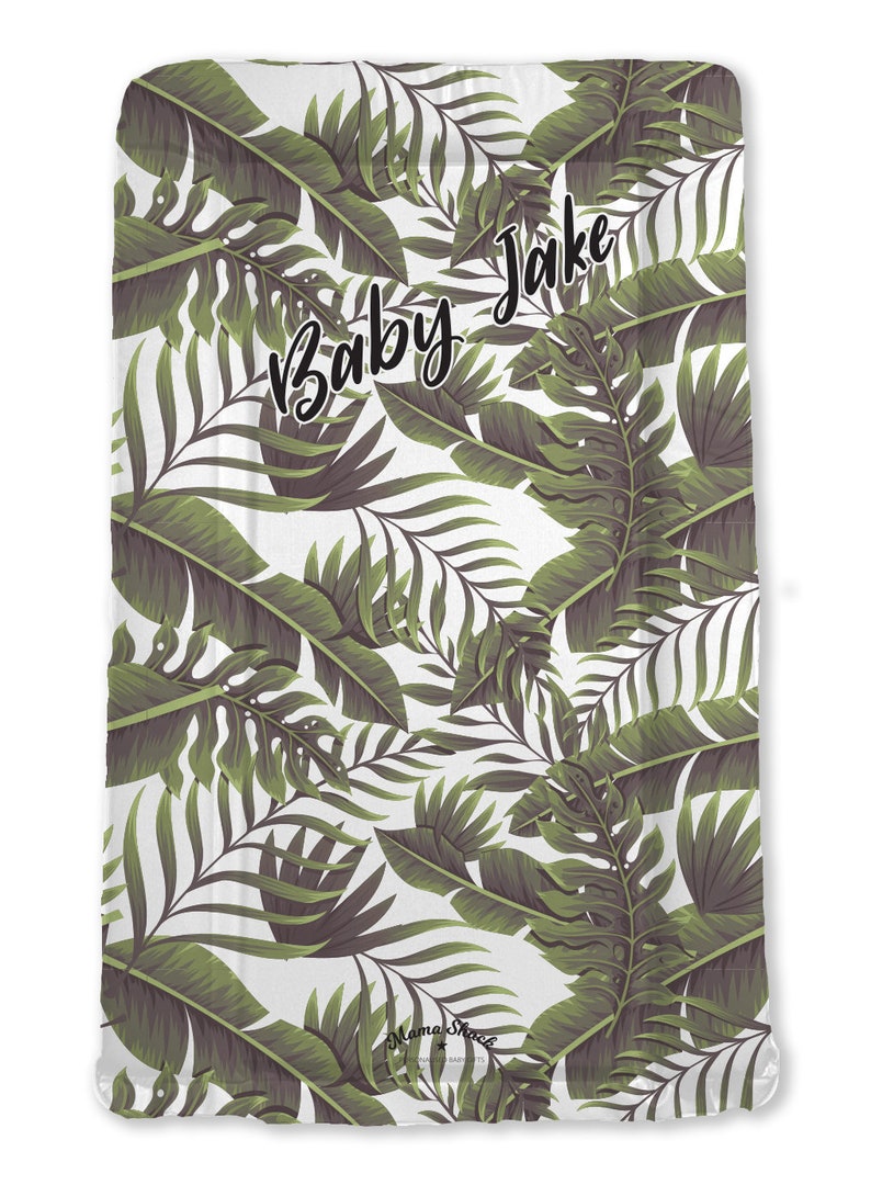 Personalised Baby Changing Mat Tropical Palm Modern Etsy