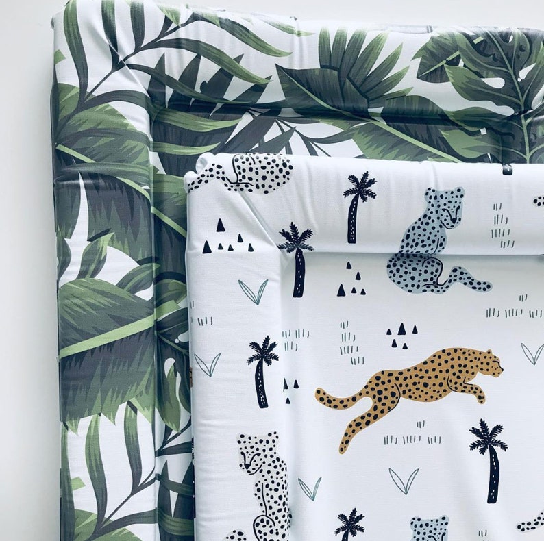 Personalised Baby Changing Mat Tropical Palm Leopards Etsy