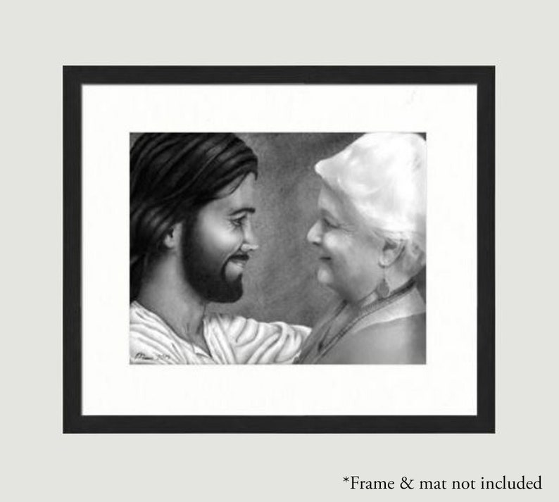 Come Unto Christ Custom Drawing in Memory of Loved One image 4