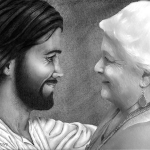 Come Unto Christ Custom Drawing in Memory of Loved One image 3