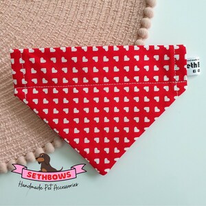 Lovehearts Dog Bandana Neckerchief, Romantic, Dog Gift, Pet Gifts, Romantic Gifts, Valentines, Quirky, Unique gift, Dog Accessories, Collar