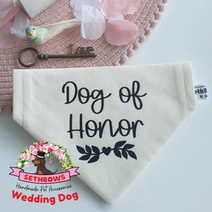 Dog of Honor Bandana, Wedding Day, Custom Wedding Gift, Bride, wedding pets, Wedding invites, Engaged, Engagement Gift, Bridesmaid