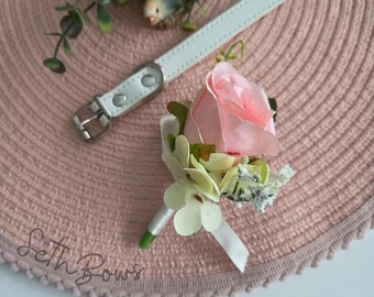 Classic Rose Button Hole Boutonniere with safety pin