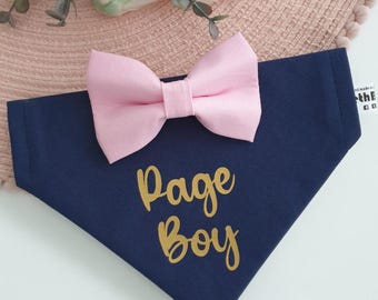 Wedding Dog Bandana – Page Boy Outfit, Ring Bearer Bowtie