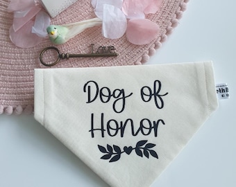 Dog of Honor Bandana – Handmade Cotton Wedding Pet Accessory