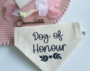 Personalized Dog of Honour Bandana – Handmade Wedding Accessory