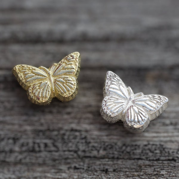 SALE Tiny Monarch Butterfly Accent Embellishments in Sterling Silver or Brass - Soldering and Jewelry Making Components