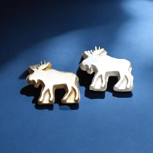 Bull Moose Accent Embellishments in Sterling Silver or Brass - Soldering and Jewelry Making Components
