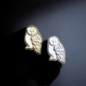 Snow Owl Accent Embellishments in Sterling Silver or Brass - Soldering and Jewelry Making Components