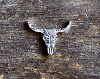 Ornements décoratifs détaillés longhorn western en argent sterling, composants de soudure et de fabrication de bijoux